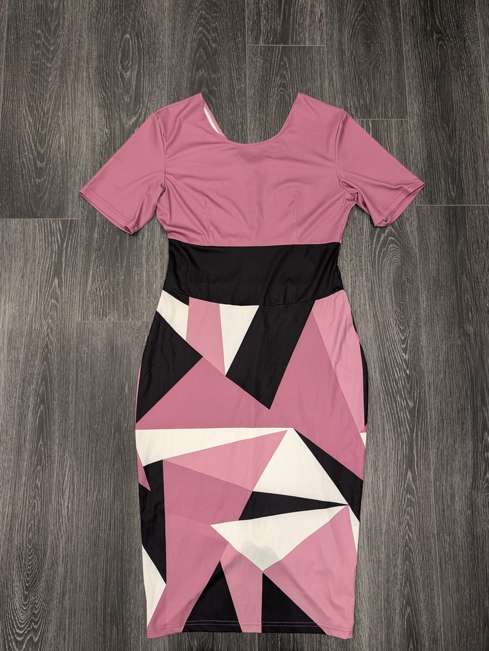 Women’s Pink Geometric Sheath Dress